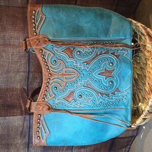 Montana West purse- teal/brown